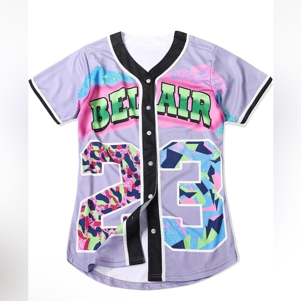 Bel Air Baseball Jersey Shirt 90’s vibe Size Medium. Nwot